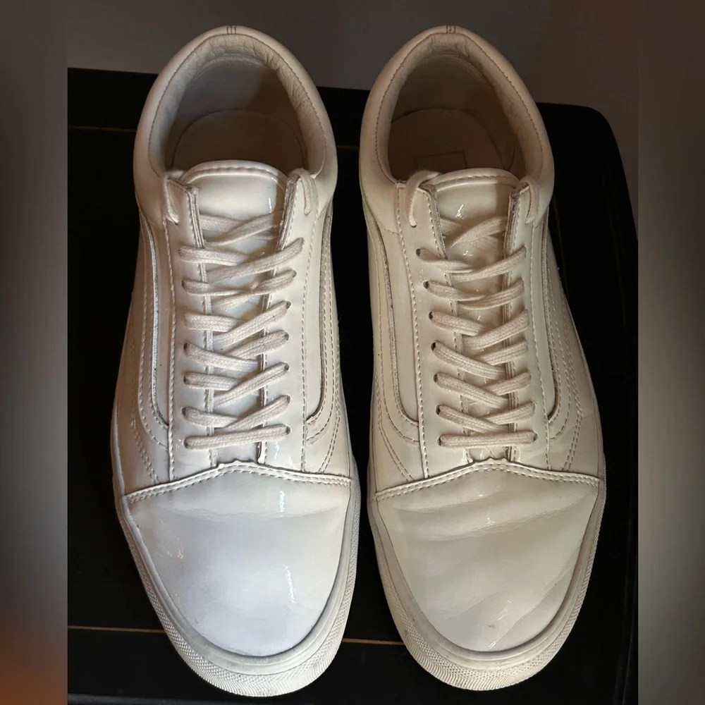 White Old Skool Vans Leather - Picture 2 of 5